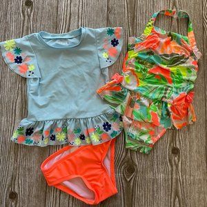 Cat & Jack Toddler Girl Peplum Swimset (3 pieces)